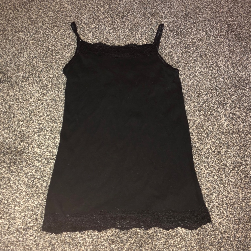 • Faded Glory black tank top with lacing •